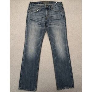 American‎ Eagle Original Straight Jeans Men's 33x33 Whisker Faded 100% Cotton